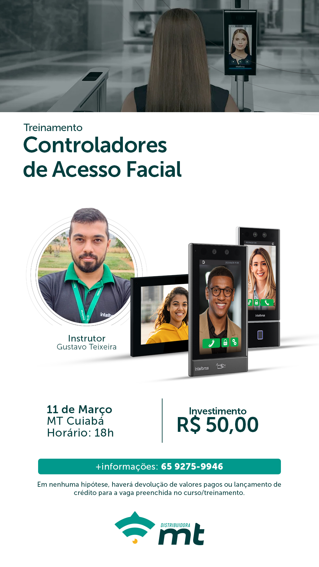 TREINAMENTO CONTROLADORES DE ACESSO FACIAL - GUSTAVO TEIXEIRA - MT CUIABA