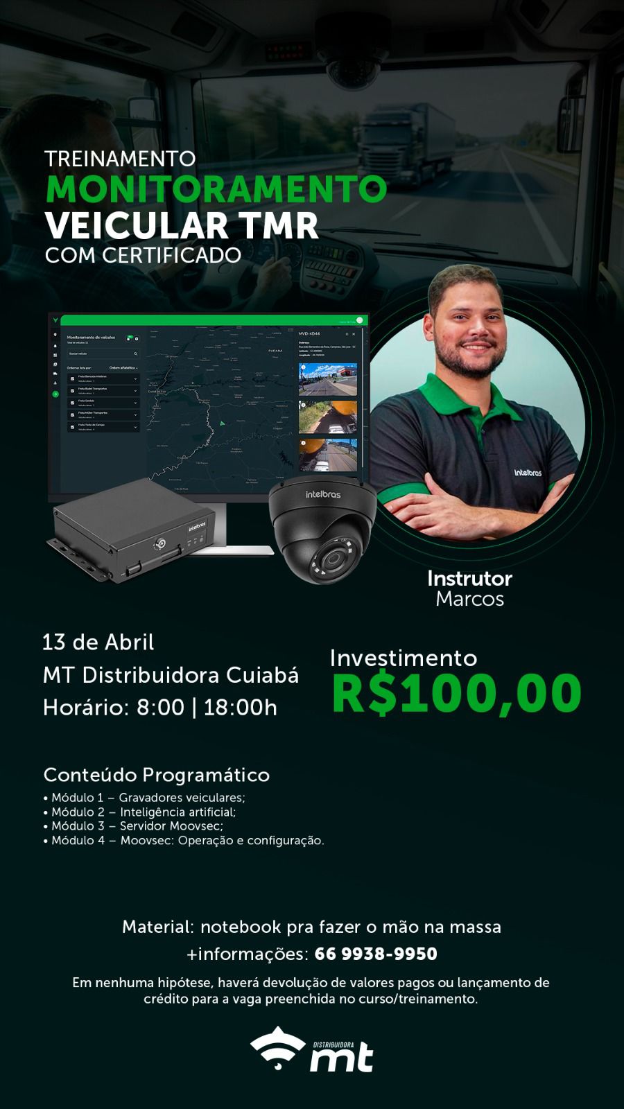 ABR26 - TREINAMENTO - MONITORAMENTO VEICULAR TMR - INSTRUTOR MARCOS